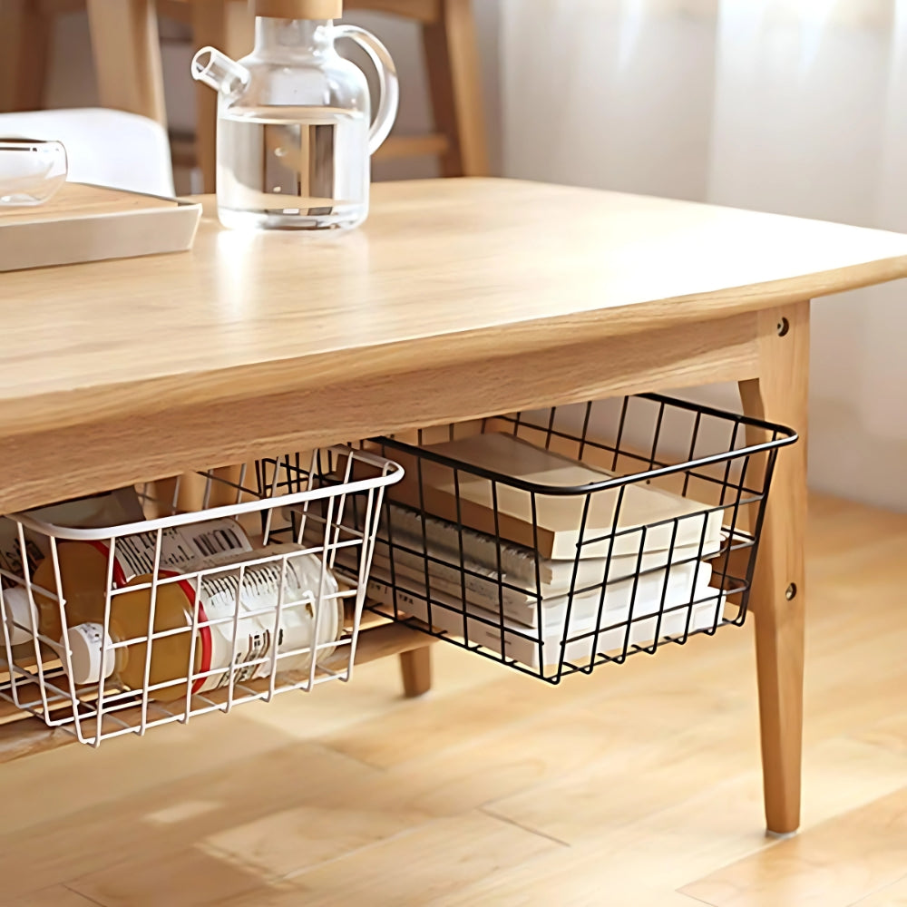 Geometric Iron Wire Storage Basket with Handles