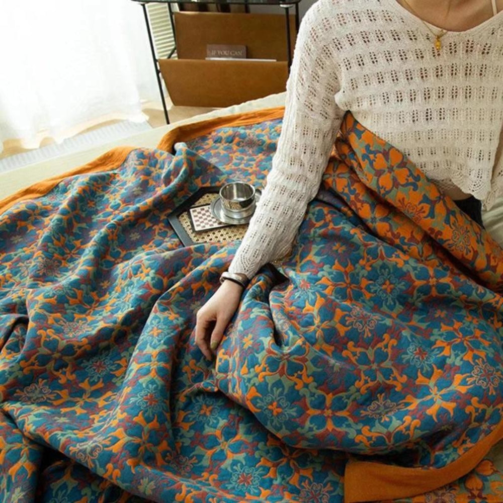 Citrus Sunrise Organic Cotton Blanket