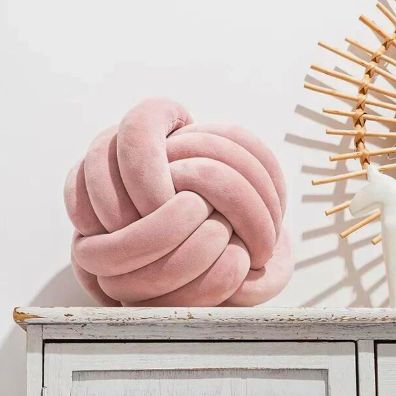 Scandinavian Velvet Knot Cushion 11 Inch