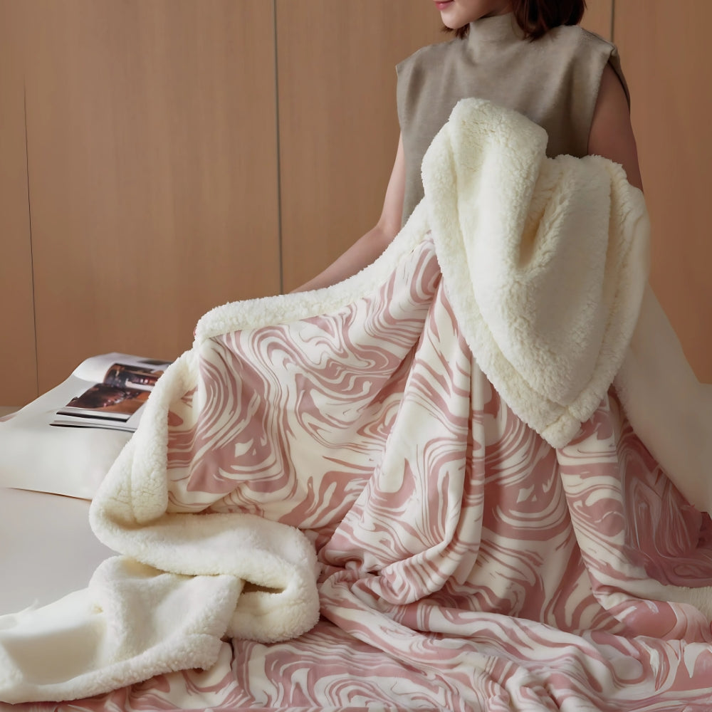 Marble Swirl Berber Fleece Snuggle Blanket