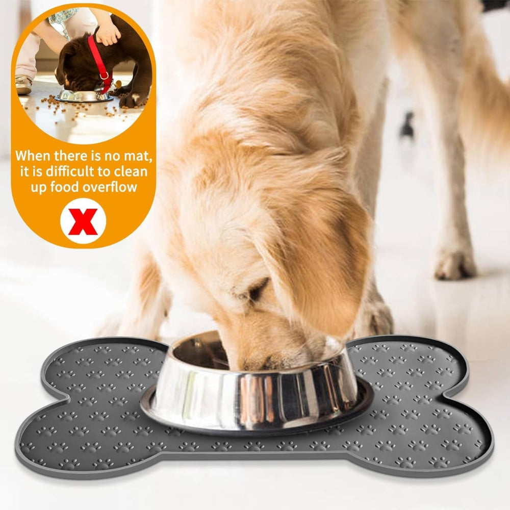 Bone-Shaped Non-Slip Silicone Pet Feeding Mat