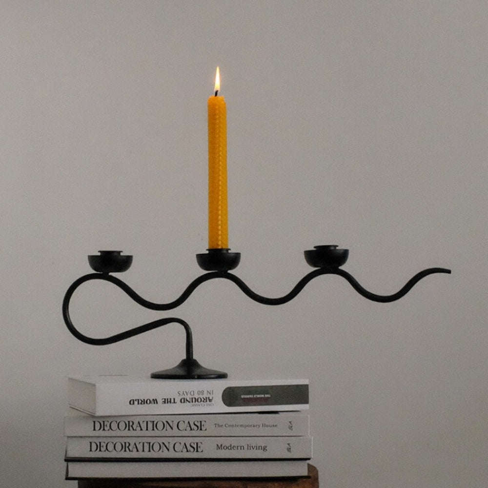 Tri Iron Twisted Candle Holder for Elegant Home Decor