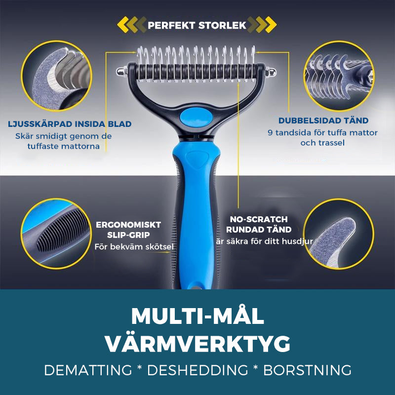 Pet Grooming Brush for Dogs and Cats with Stainless Steel Blade