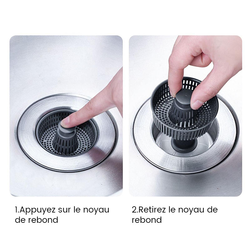 Stainless Steel Kitchen Sink Odor Filter with Removable Basket