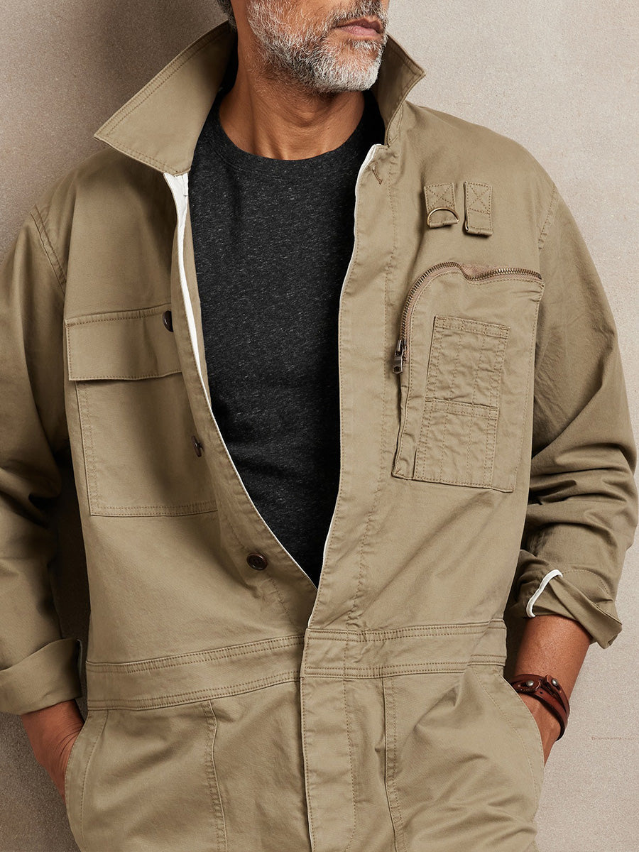 Relaxed Fit WWll-Inspired Men's Flight Jumpsuit