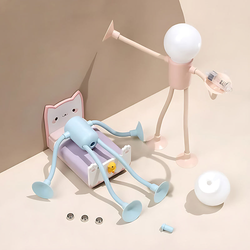 Flexible Bulb Man Night Light with Suction Cup