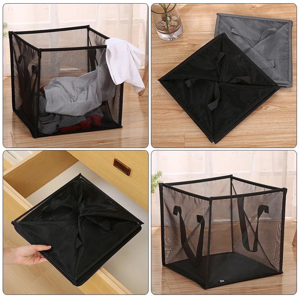 Foldable Mesh Laundry Hamper with Handles for Easy Storage