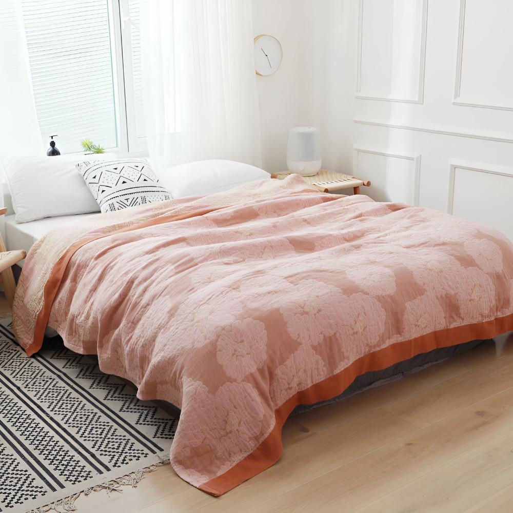 Floral Cotton Blanket for Year-Round Comfort
