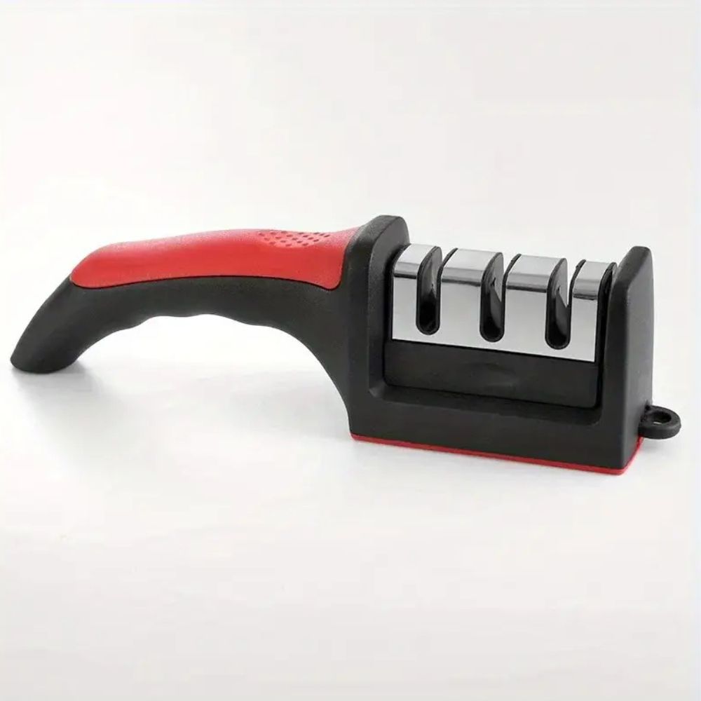 Ergonomic Comfort Grip Knife Sharpener with Tungsten Steel and Ceramic Slots