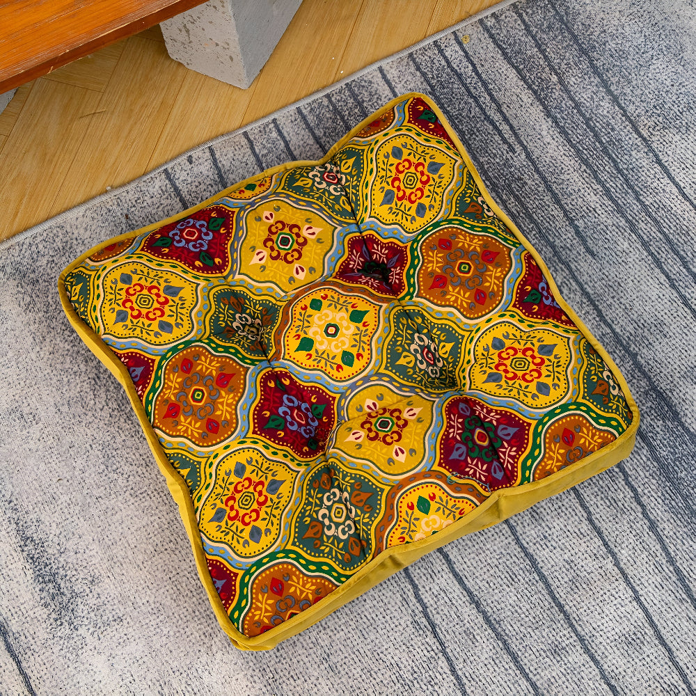 Moroccan Patchwork Tie-Strap Cushion