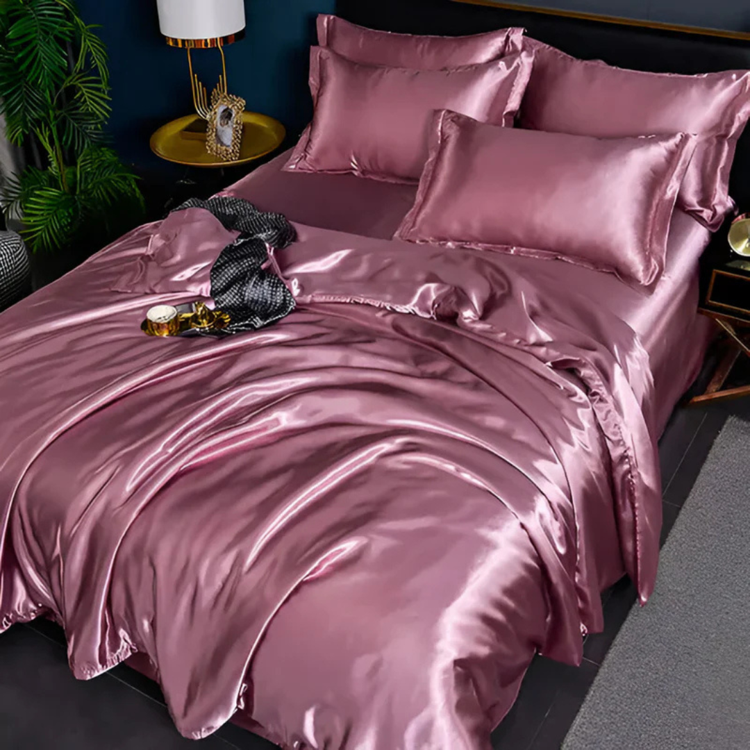 Luxury Silk Duvet Cover Set - Soft, Breathable, Hypoallergenic