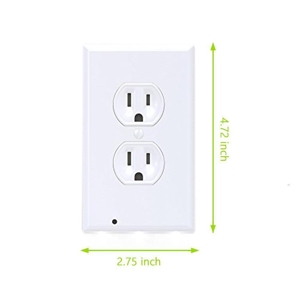 LED Night Light Outlet Wall Plate with Light Sensor