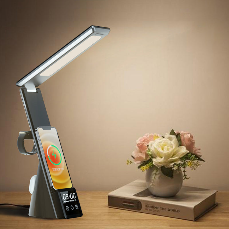 Multi-Function LED Desk Lamp with Wireless Charger and Alarm Clock
