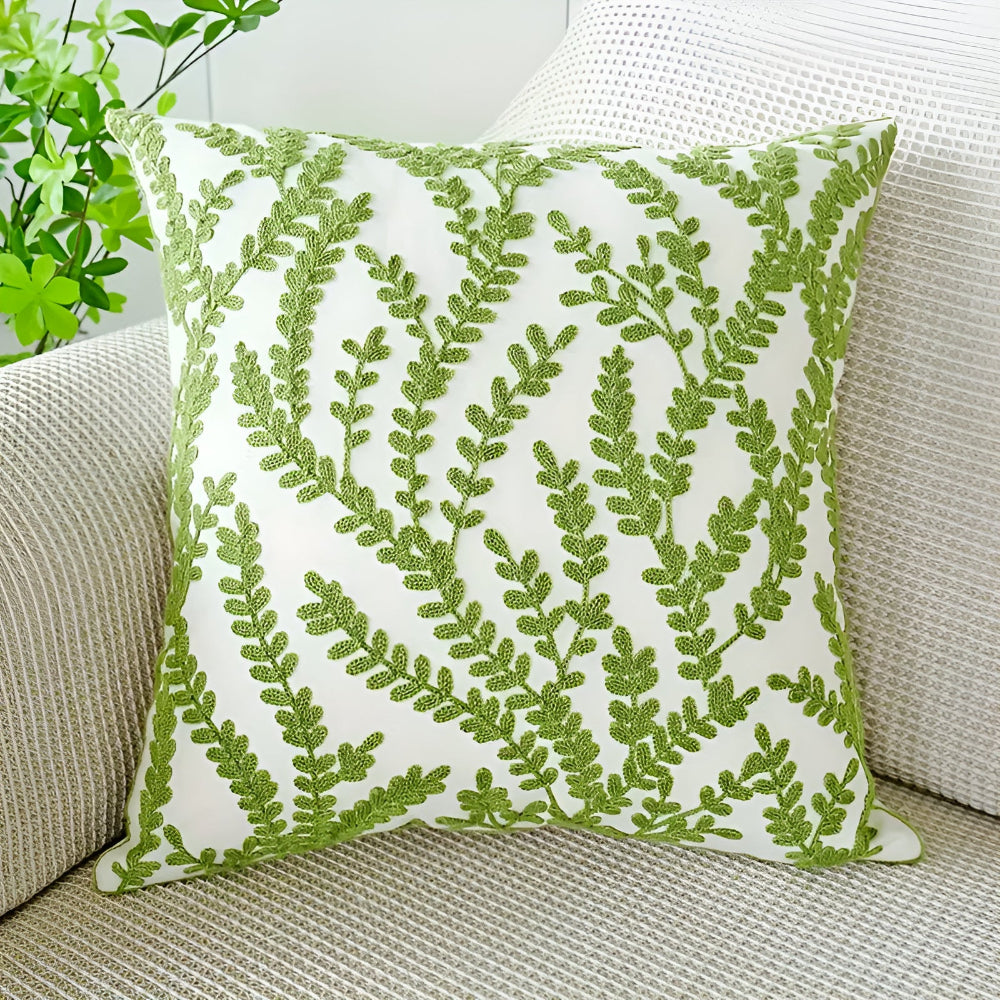 Leaf Pattern Microfiber Cushion Cover