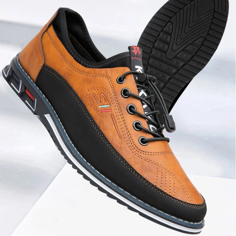 Comfortable Stylish Men's Work Shoes in Breathable PU Leather