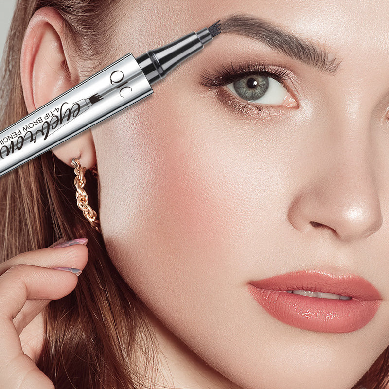 3D Waterproof Microblading Eyebrow Pencil with 4-Tip Design