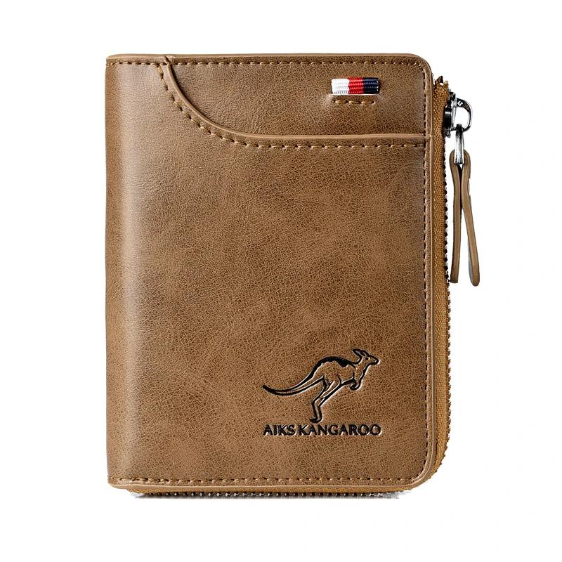Compact RFID Wallet with Zip Closure for Cards and Cash