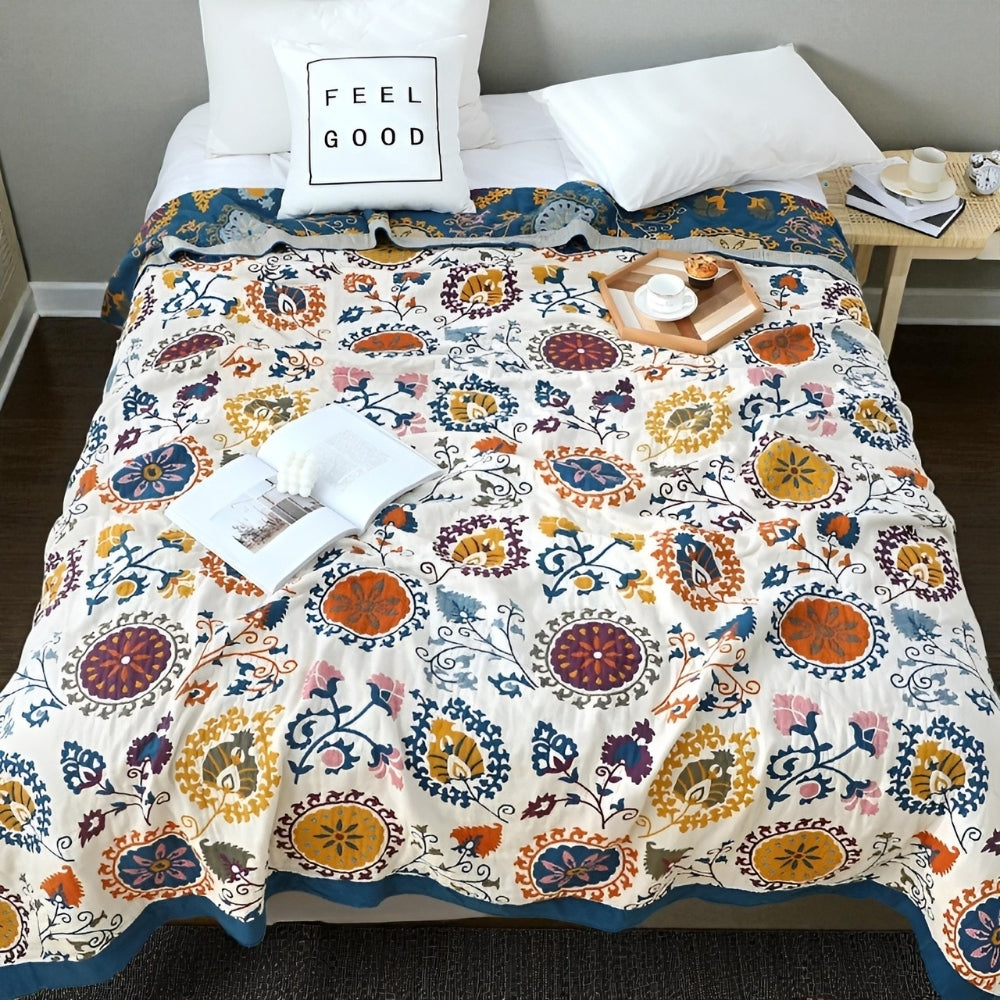 Lightweight Breathable Cotton Gauze Coverlet