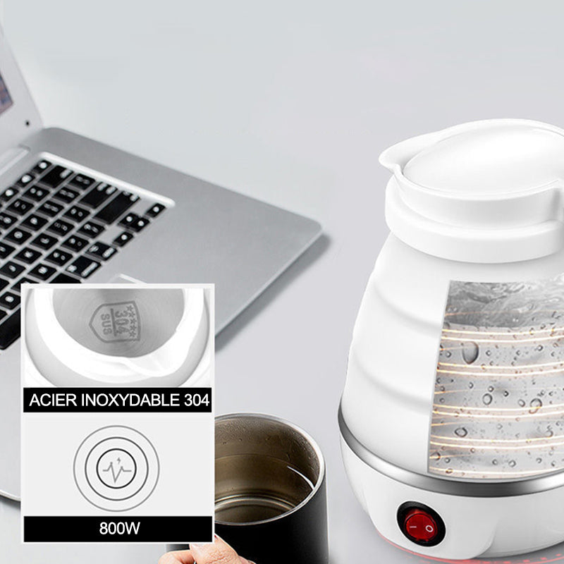 Portable Foldable Silicone Travel Kettle with Universal Plug