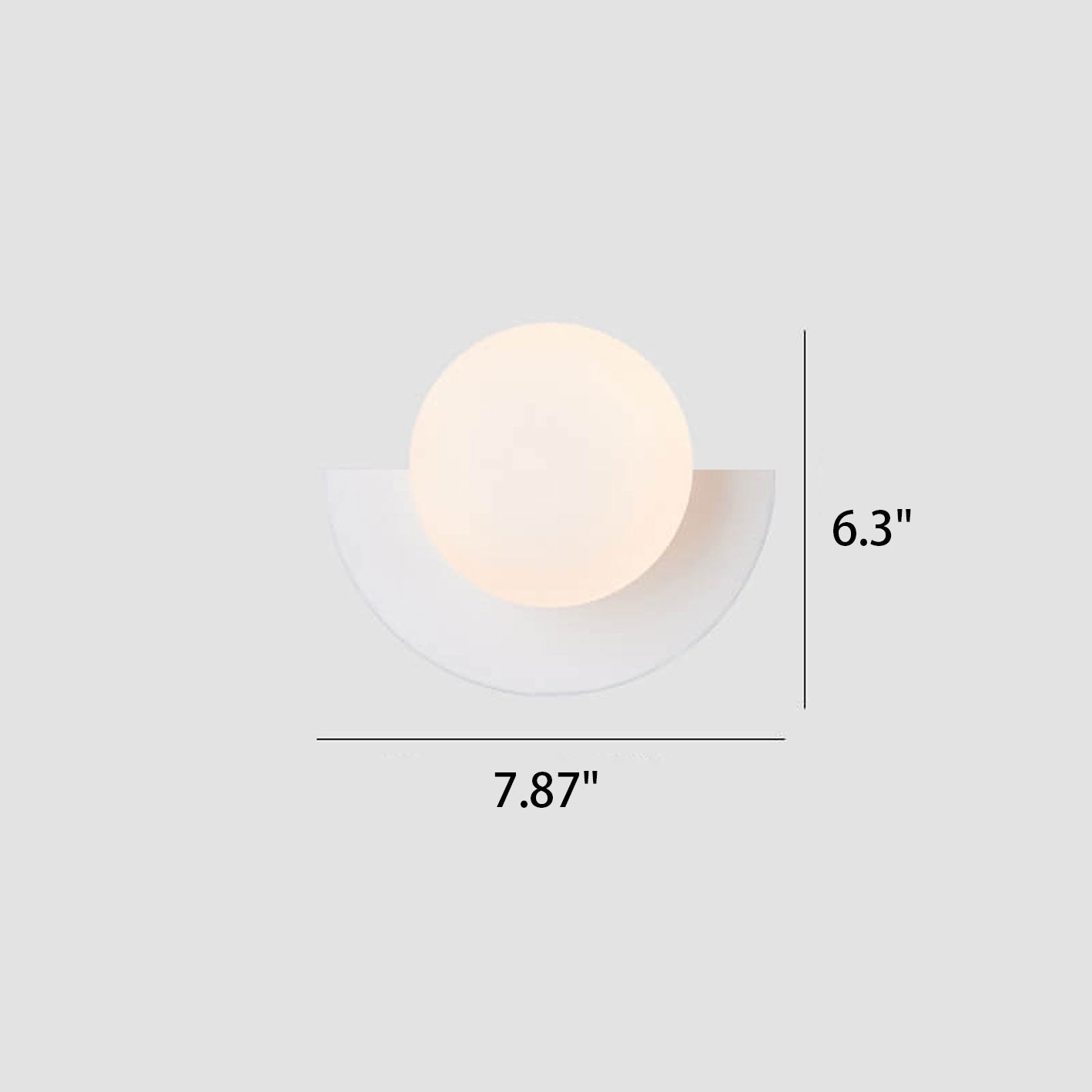 Modern Minimalist Glass Globe Wall Sconce with Semi-Circle Base