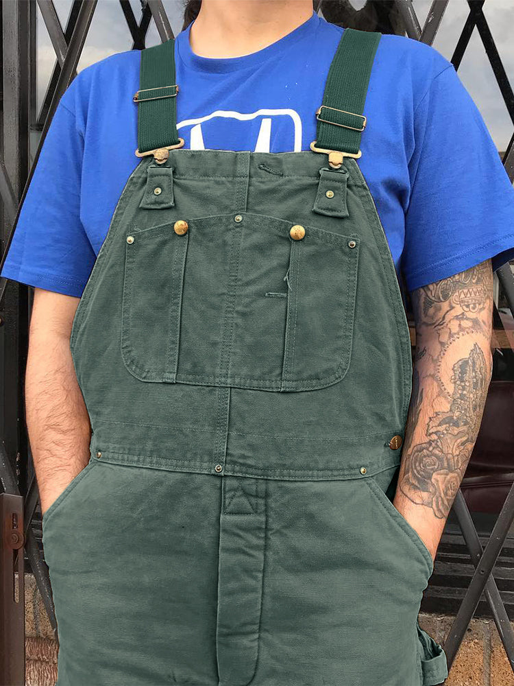 Men's Vintage Duck Canvas Bib Overalls with Adjustable Straps
