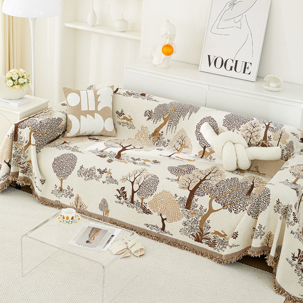 Chenille Sofa Cover for Pets and Dust Protection