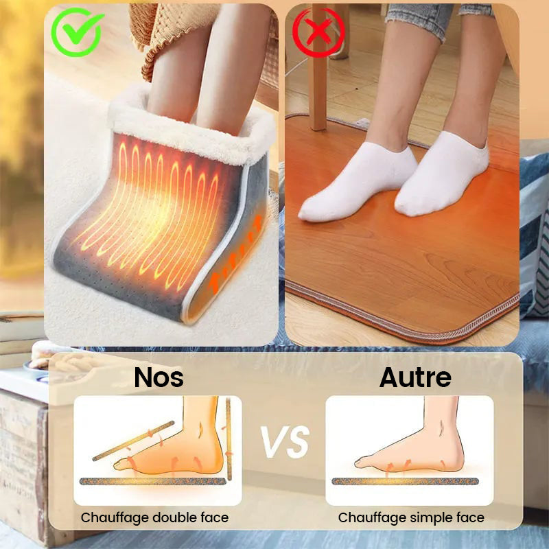 Electric Foot Warmer with Adjustable Heat and Plush Fabric