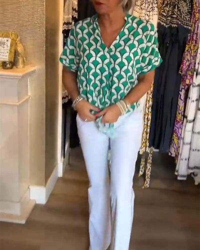 Zarae - Geometric Print Top