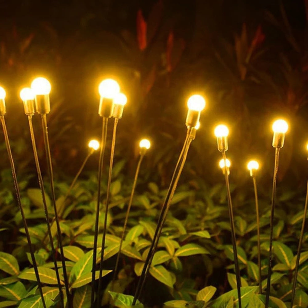 Solar-Powered LED Firefly Garden Lamps