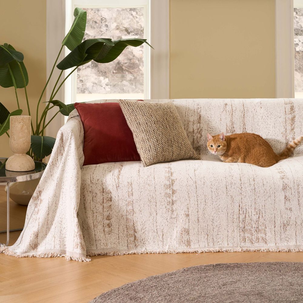 Almond Crest Chenille Sofa Cover