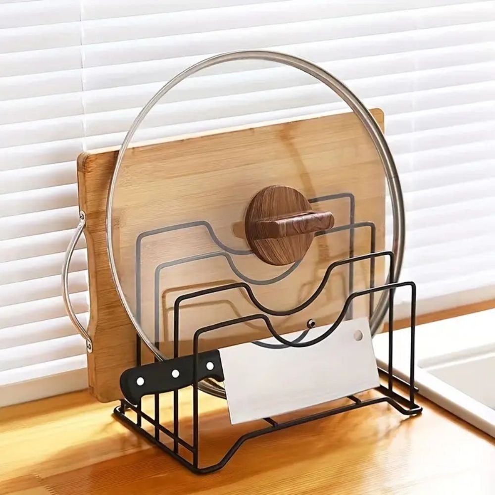 Vertical Iron Plate and Lid Organizer