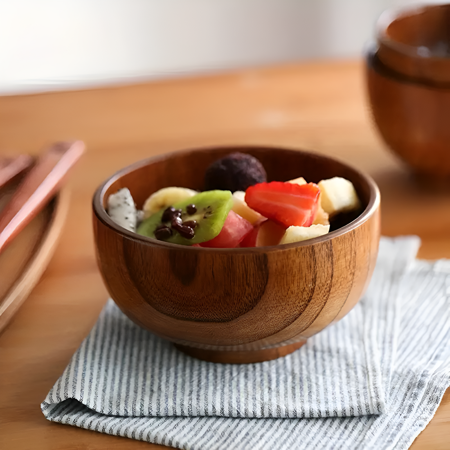 Rustic Handcrafted Jujube Wooden Serving Bowl