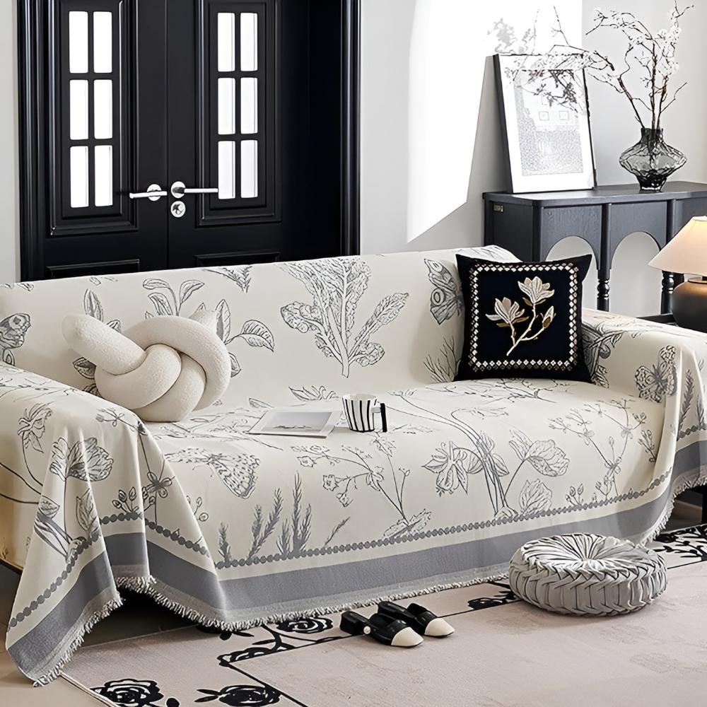 Reversible Botanical Elegance Sofa Cover