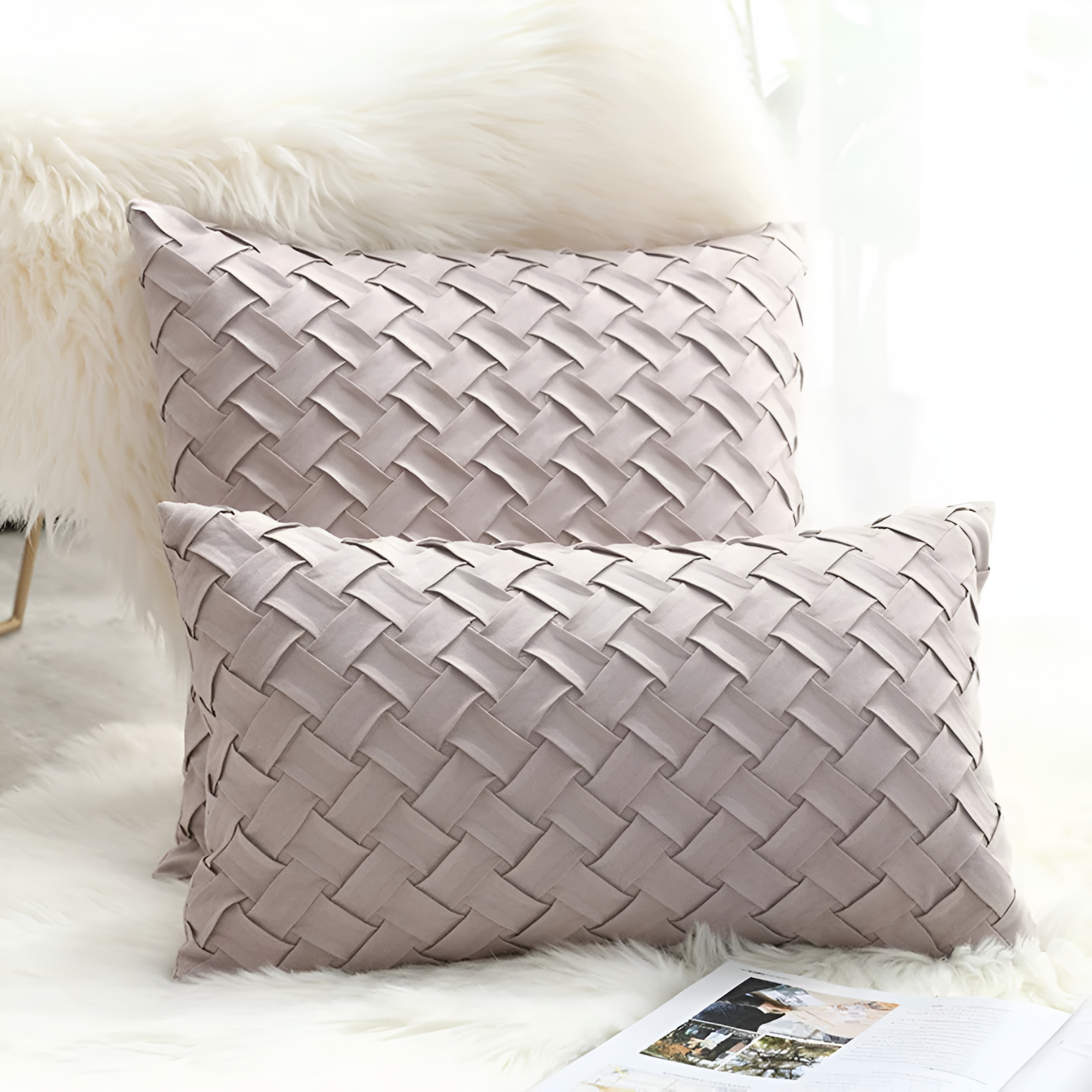 Premium Faux Suede Woven Cushion Cover