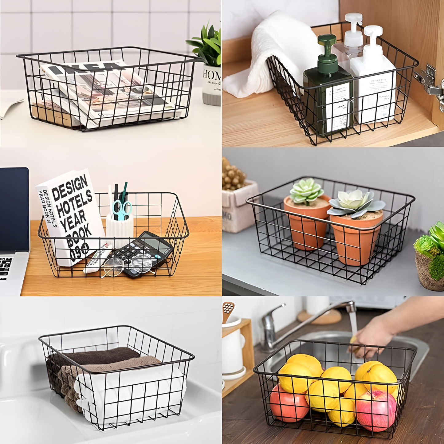 Modern Geometric Wire Storage Basket