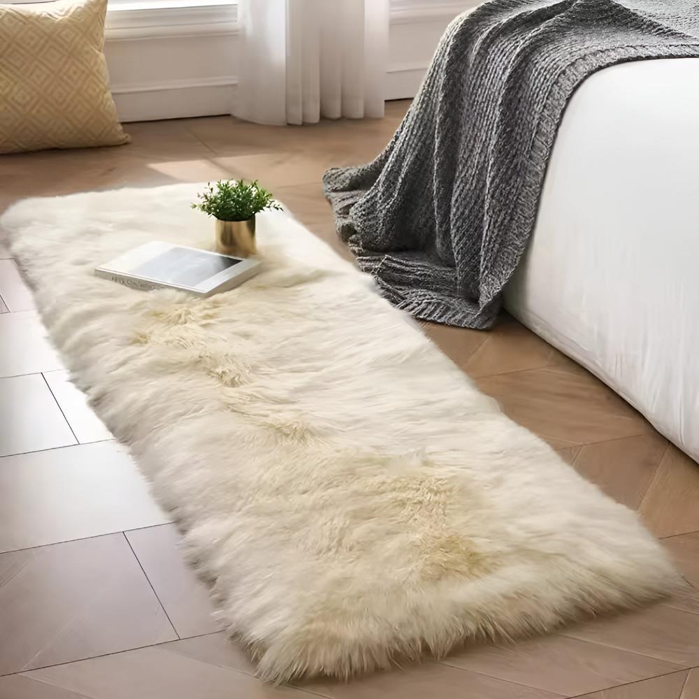 Plush Faux Fur Couch Cover with Anti-Slip Design
