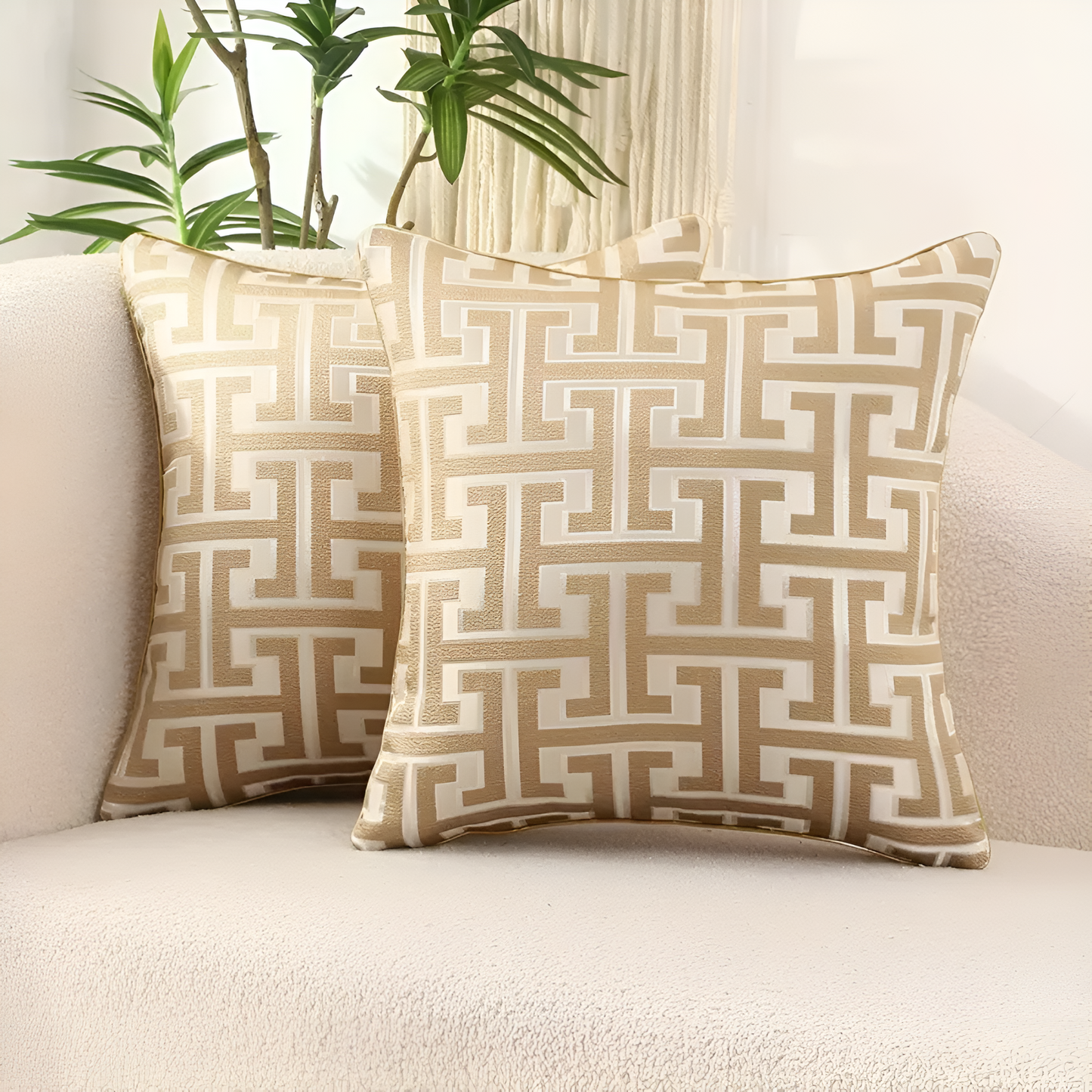 Geometric Jacquard Chenille Velvet Cushion Cover