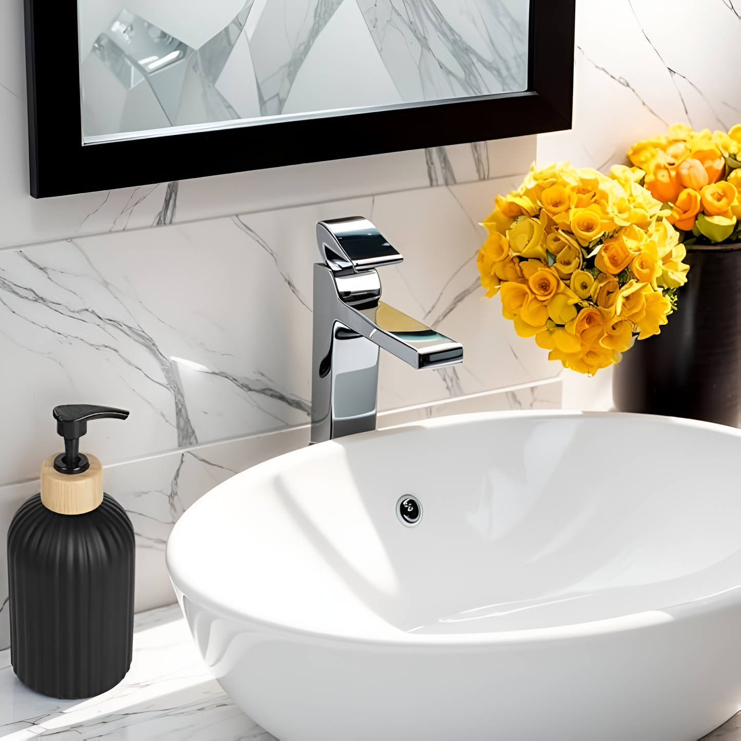 Minimalist Black Bamboo Pump Soap Dispenser