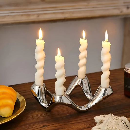 Ripple-Inspired Ceramic Candle Holder