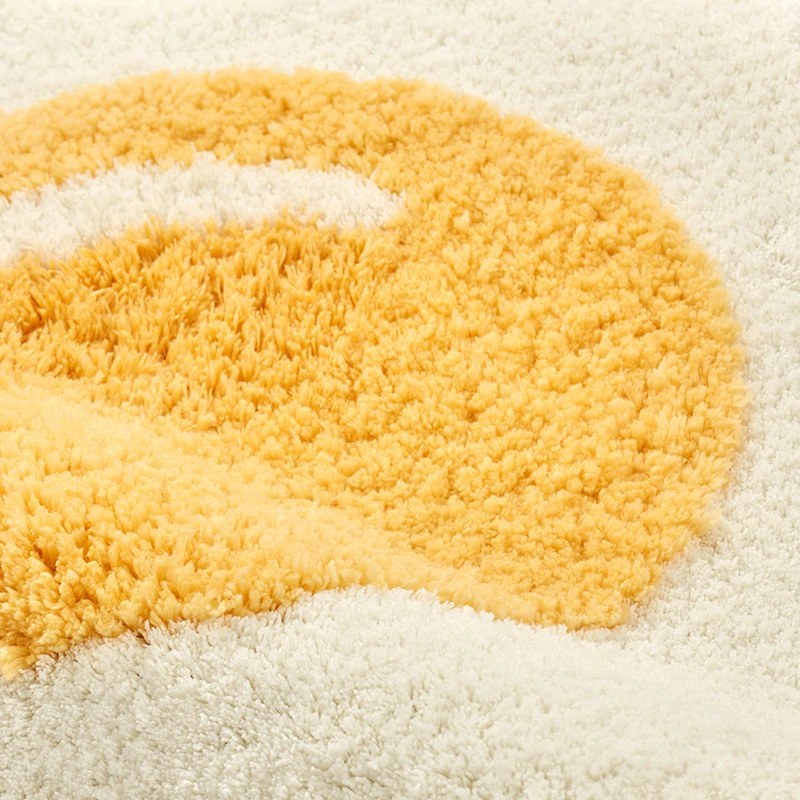 Egg-Shaped Polyester Bathroom Rug in Kawaii Style