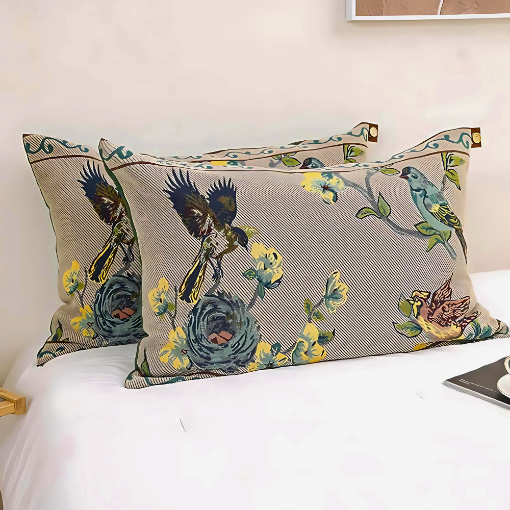 Cotton Gauze Pillowcases with Button Closure - 2 Pack