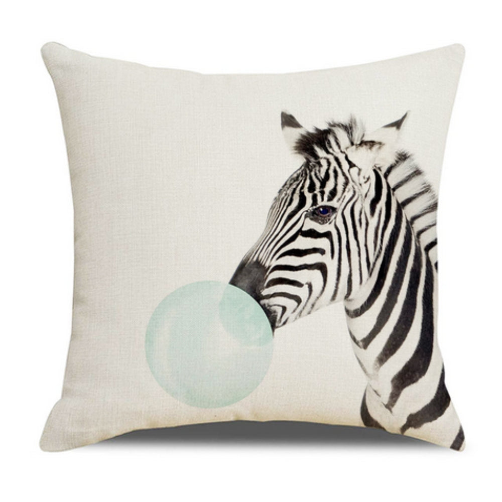 Animal Print Bubble Gum Cushion Cover