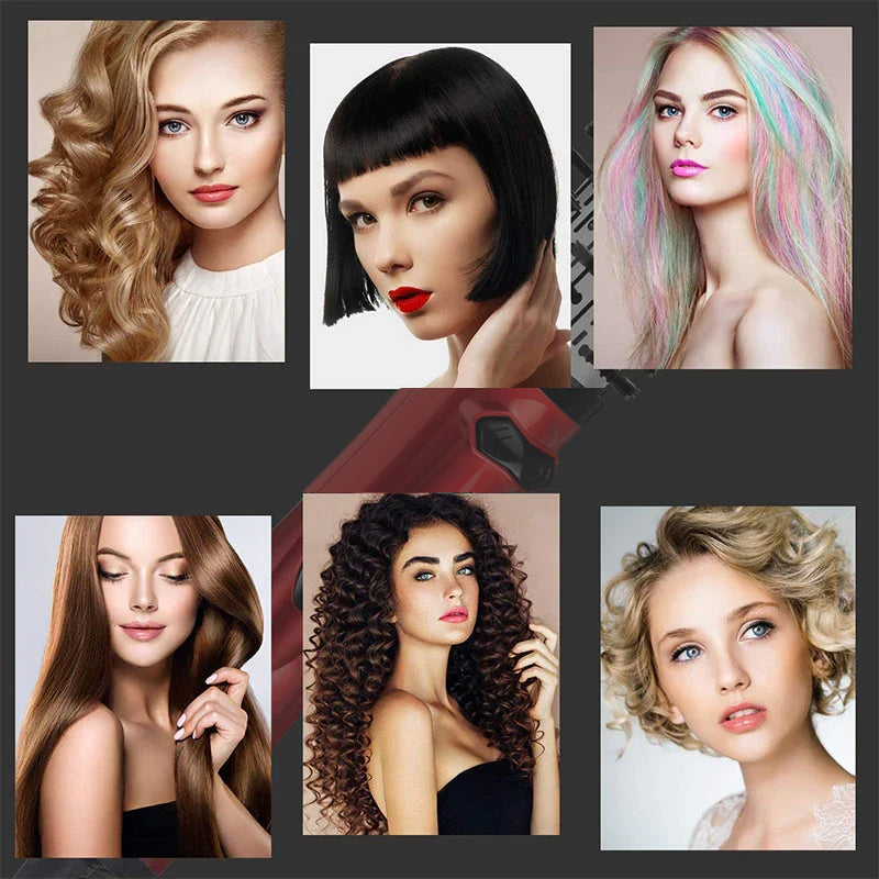 2-in-1 Rotating Hot Air Styler with Interchangeable Brushes
