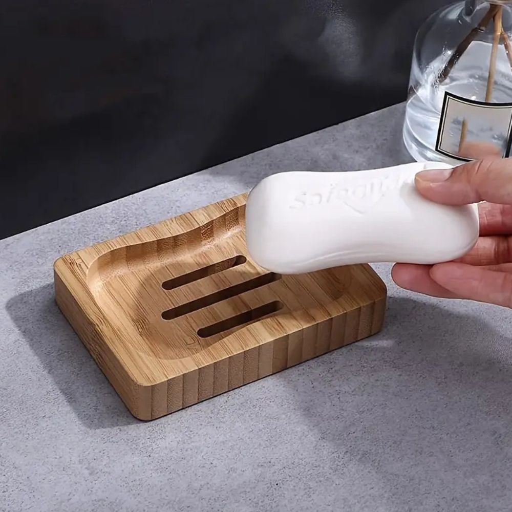 Natural Wooden Soap Dish for Spa-Like Bathroom Decor