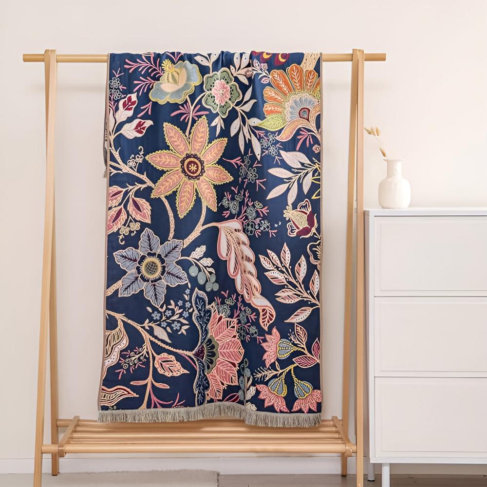 Reversible Floral Cotton Bath Towel