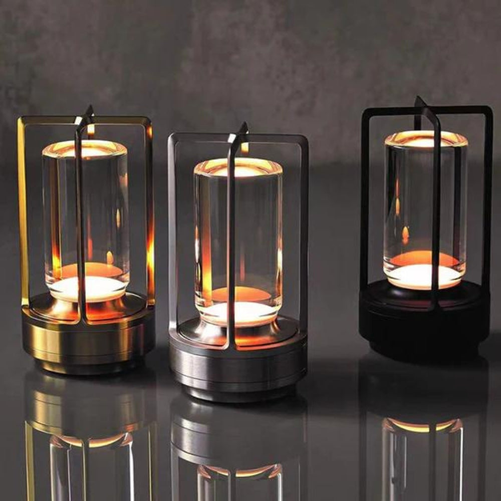 Cordless Rechargeable Crystal Table Lantern with Touch Dimming