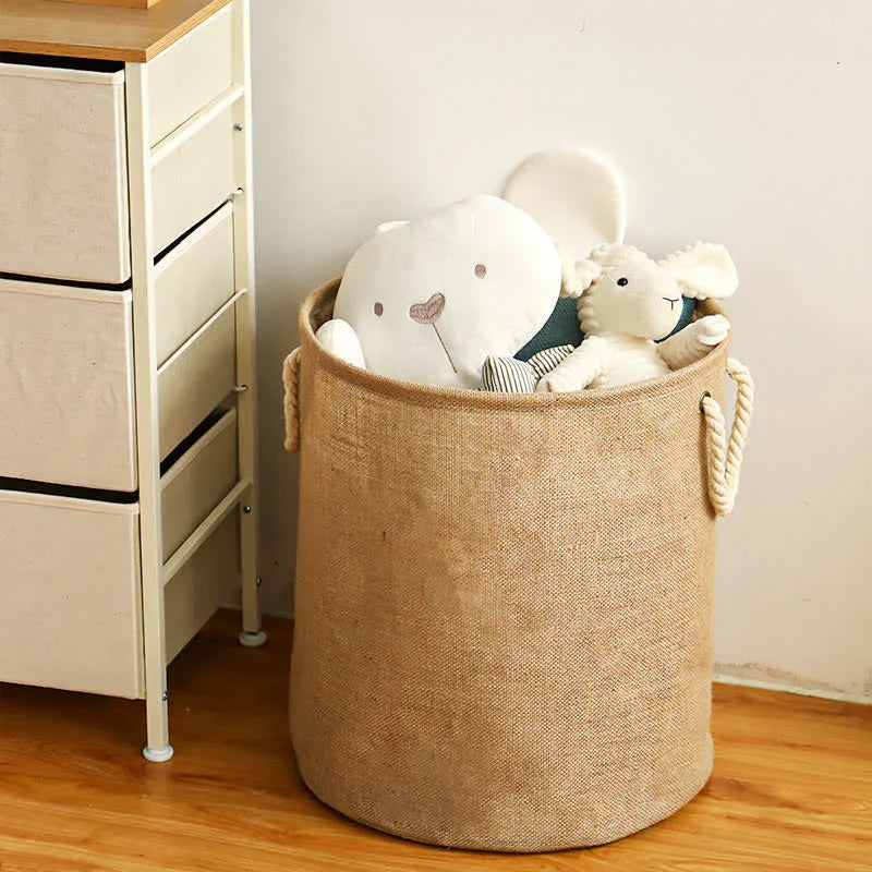 Foldable Cotton-Linen Waterproof Laundry Basket