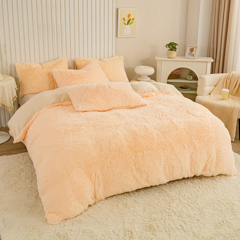 Ultra Soft Plush Duvet Cover Set with Zipper Closure