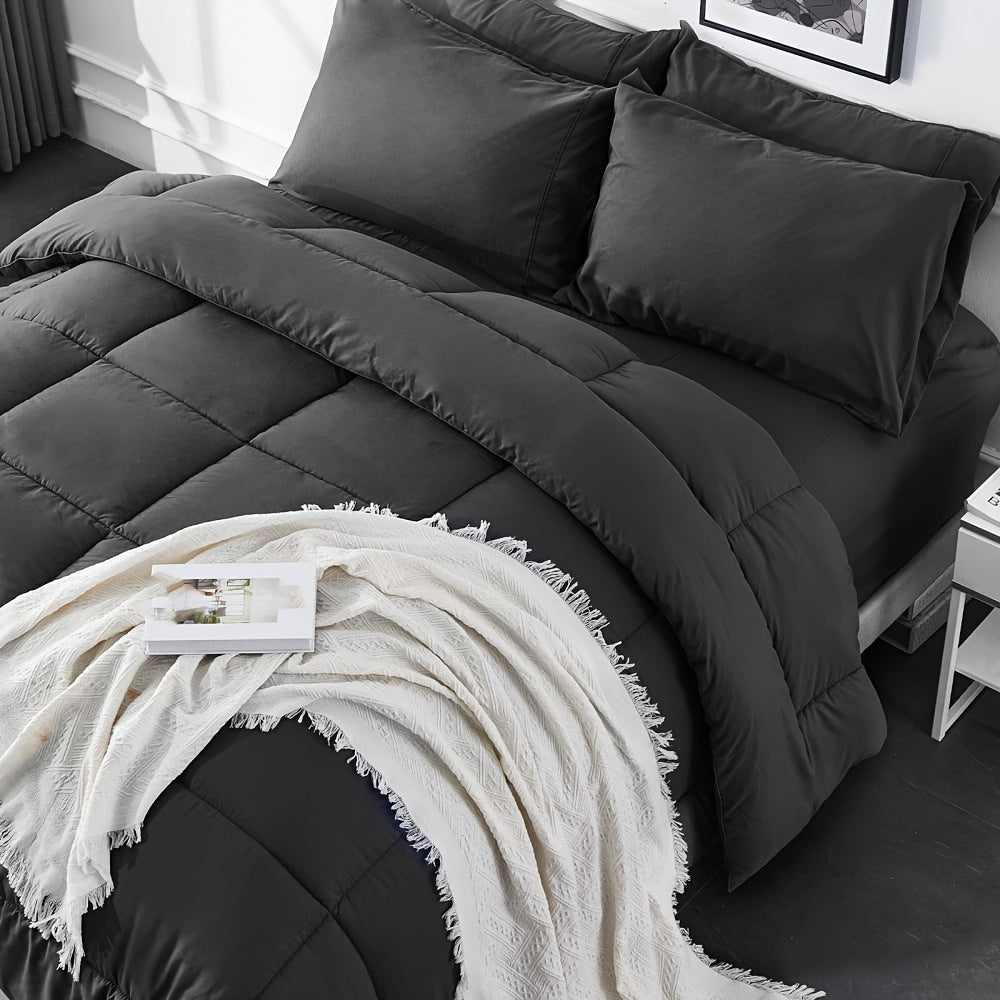 Luxurious 3-Piece Lightweight Comforter Set with Box-Stitch Design