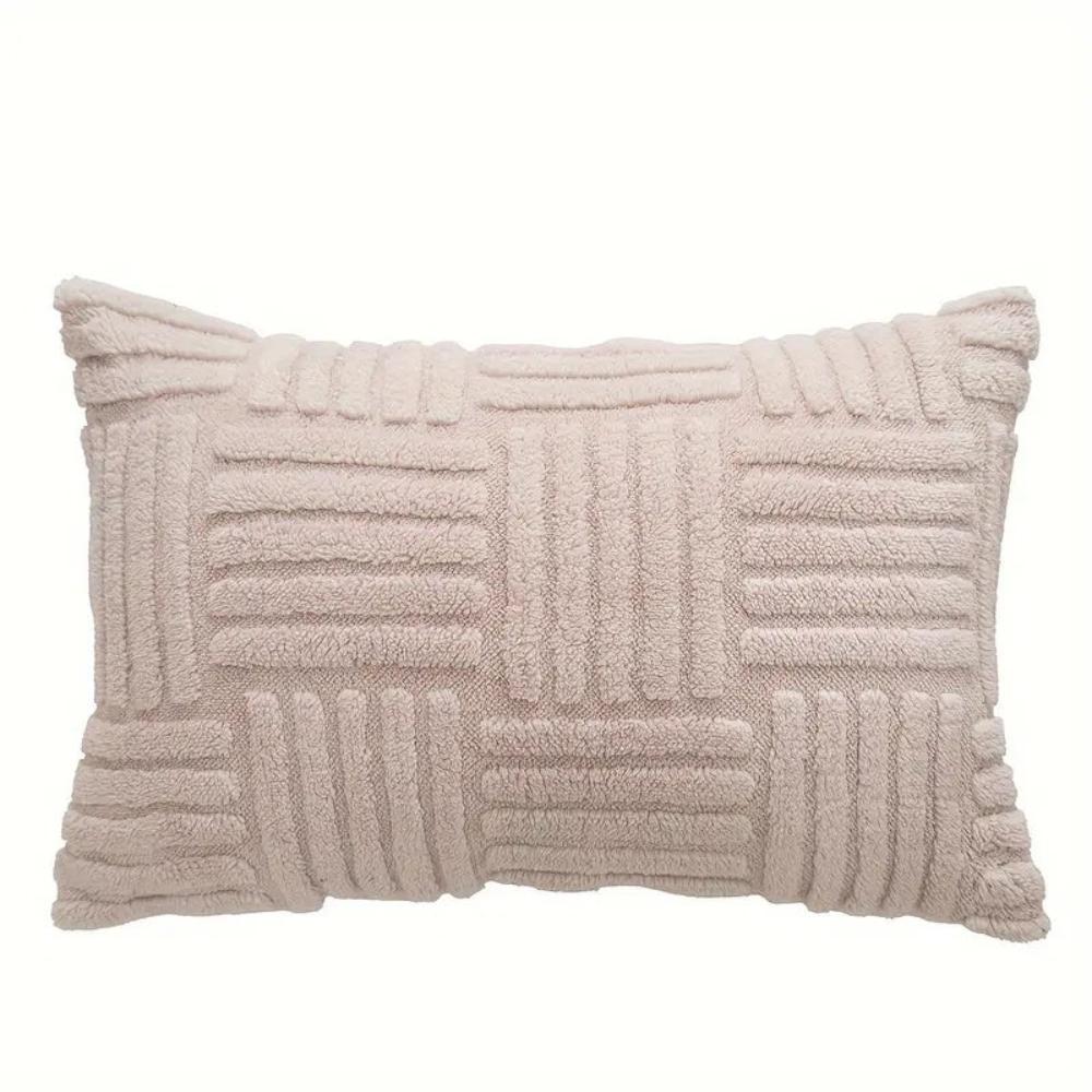 Plush Faux Fur Striped Cushion Cover